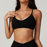 Freemyself recycled Racerback Sports Bra - Women's Quick-Dry Fitness Crop Top with Strappy Back | Yoga, Running, Gym Wear