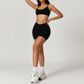 Freemyself recycled Yoga Set - Women's Quick-Dry Strappy Bra & Workout Shorts | Running, Gym Wear