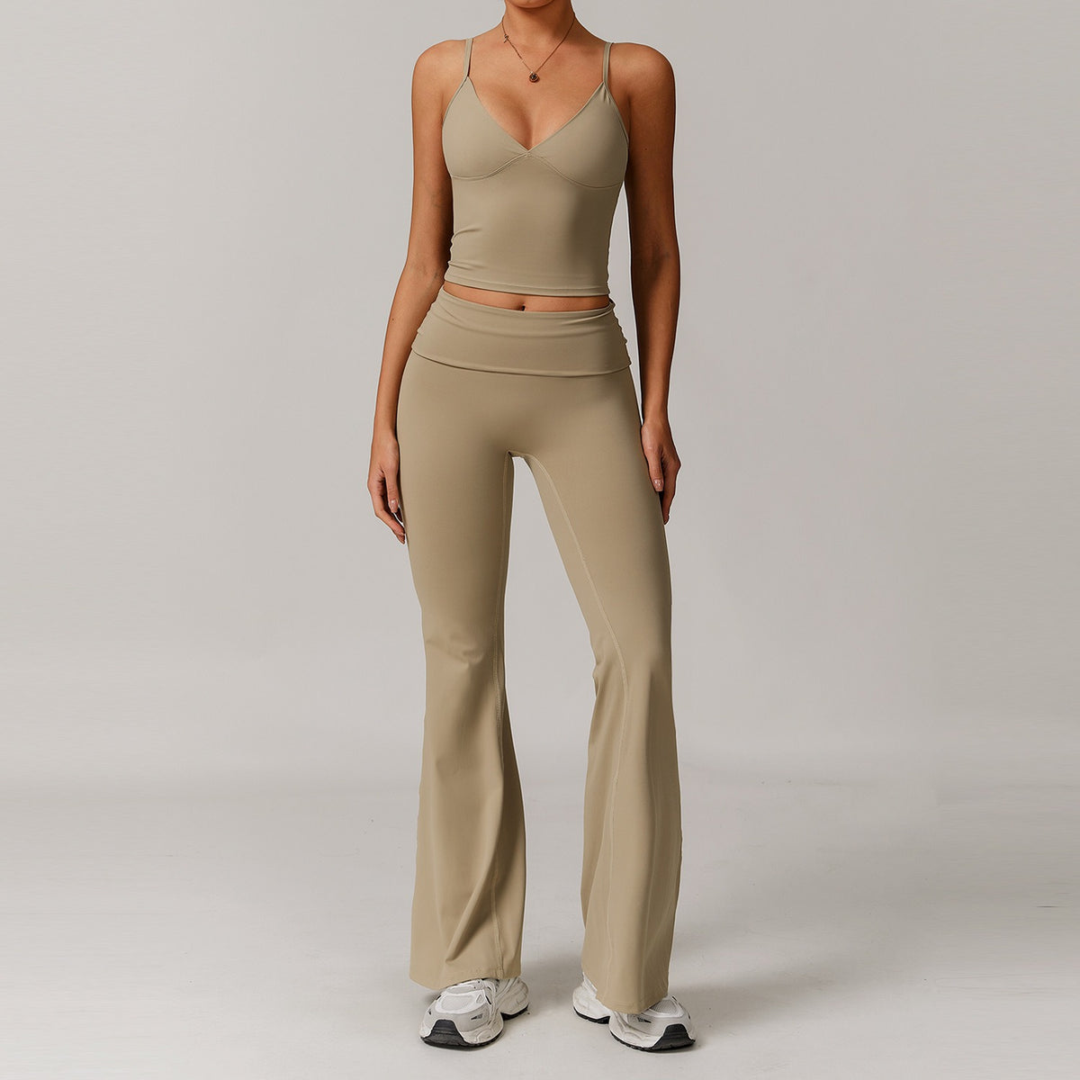 Freemyself recycled Yoga Set - Women's Street-Ready Tank & Flared Leggings | Gym to Street Running