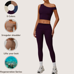 Freemyself recycled Yoga Set - Women's Quick-Breathe Tank & Full-Length Pants | Gym to Street Running