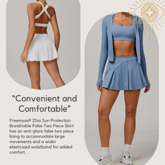Freemyself Two-Piece Style UV-Protective Sun Skirt Cooling UV-Blocking Skirt with Anti-Exposure Leggings Breathable Tennis Skirt
