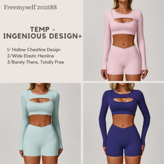 Bare-Skin Feel Tight-Fitting Yoga Long-Sleeve Shock-Absorbing Sports Mesh T-Shirt for Running, Fitness, and Yoga