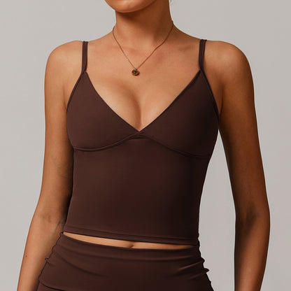 Freemyself recycled Yoga Tank - Women's Built-in Bra Cami with Everyday Versatility | Quick-Dry for Running & Gym