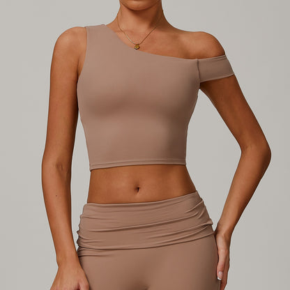 Freemyself recycled Asymmetric Yoga Tank - Women's Single-Shoulder Workout Top | Street-Ready Running & Gym