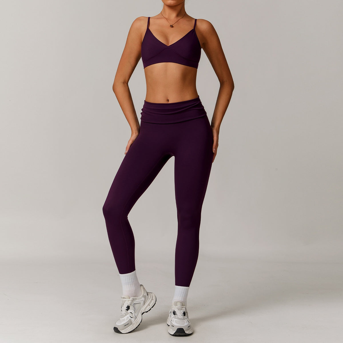 Freemyself recycled Yoga Set - Women's Street-Ready Strappy Bra & Skinny Leggings | Gym to Street Running
