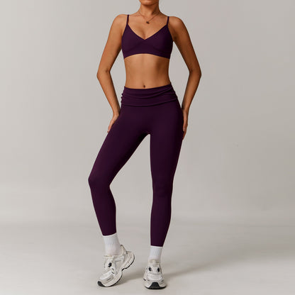 Freemyself recycled Yoga Set - Women's Street-Ready Strappy Bra & Skinny Leggings | Gym to Street Running