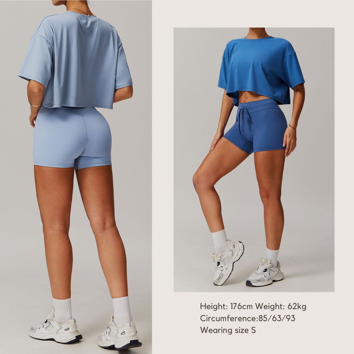 Freemyself Brushed-Back Short-Sleeve Sports Top Comfortable Crew Neck Cropped T-Shirt Fitness Running Yoga Wear