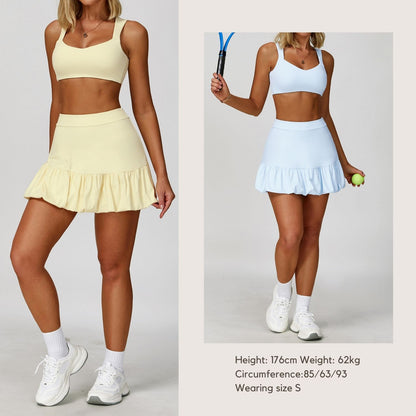 Freemyself Two-Piece Style Skirt Quick-Dry Breathable Anti-Exposure Tennis Skirt Casual Fitness Running Sports Skirt