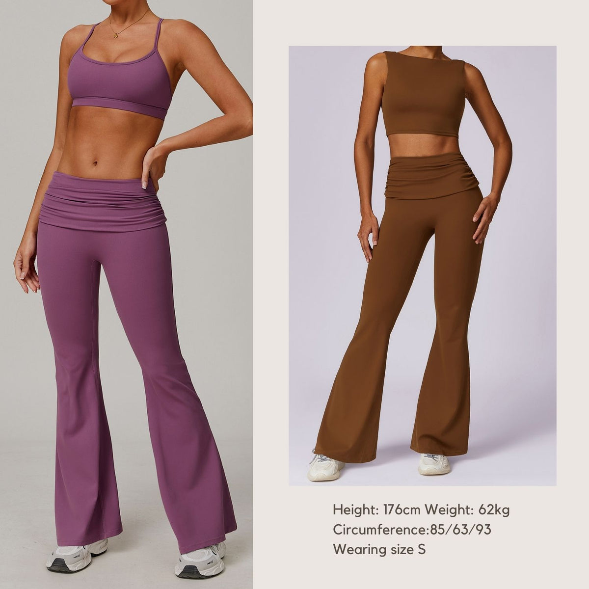 Freemyself Quick-Dry Butt-Lifting Yoga Pants Nude-Feel Casual Wide-Leg Athletic High-Waisted Tight Flared Pants