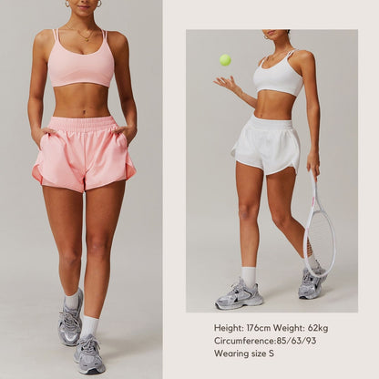 Freemyself Cross-Back Yoga Sports Bra Bare-Skin Feel Outerwear Undergarment Outdoor Running Fitness Sports Vest