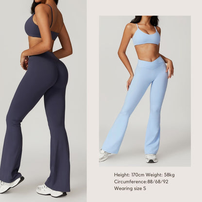 Freemyself recycled Flared Yoga Pants - Women's Naked Feel High-Waist with Butt Lift Tech | Quick-Dry Wide Leg Lounge