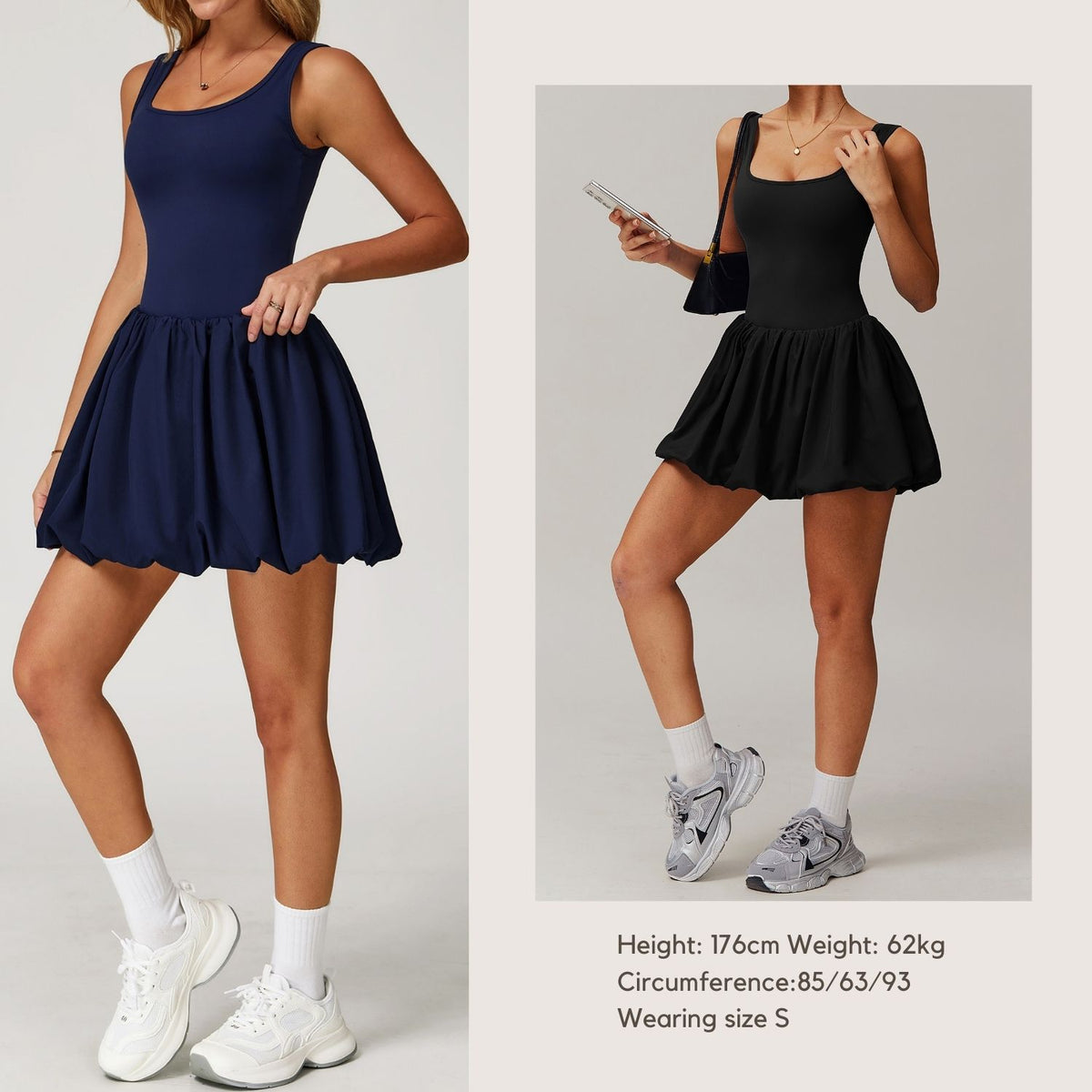 Freemyself Naked-Feel Two-Piece Sports Dress for Women Anti-Exposure Underlayer Outdoor Running Fitness Tennis Skirt