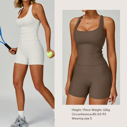 Freemyself External Thread Yoga Tank Top Form-Fitting Backless High-Intensity Sports Tank Outdoor Running Fitness Wear