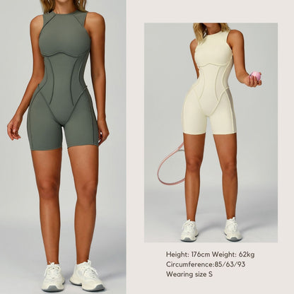 Freemyself Brushed Fleece One-Piece Yoga Suit Fashionable Backless Design with Sculpted Silhouette Women's Running & Fitness Wear