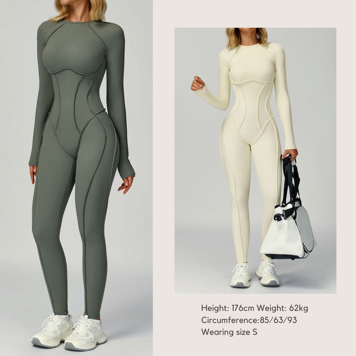 Brushed Contrast-Color Yoga Jumpsuit with Cutout Back Women's 3D-Fitted Yoga Wear for Workouts and Fitness