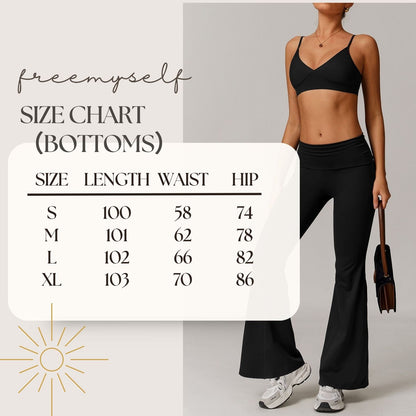 Freemyself recycled Yoga Set - Women's Street-Ready Strappy Bra & Flared Leggings | Gym to Street Running