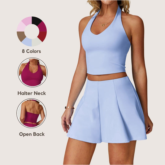 Freemyself Bare-Skin Yoga Tank Top Back-Flattering Quick-Dry Halter Neck Sports Bra Running Fitness Workout Tank Top