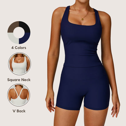 Freemyself External Thread Yoga Tank Top Form-Fitting Backless High-Intensity Sports Tank Outdoor Running Fitness Wear