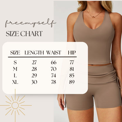 Freemyself High-Waisted Naked-Feel Tight-Fitting Yoga Shorts with Drawstring Outerwear Casual Pants Pilates Workout Shorts for Women
