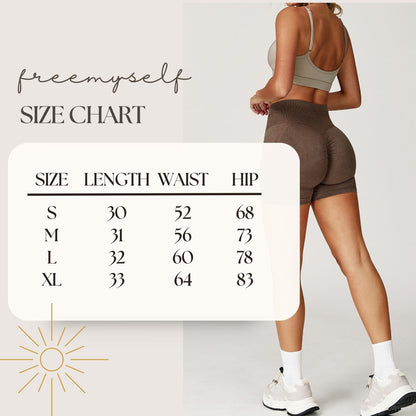 Freemyself Seamless Sandwashed Yoga Shorts High-Waisted Butt-Lifting Shorts Tight-Fitting Running Sports Fitness Yoga Pants
