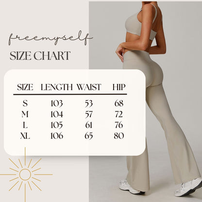 Freemyself Micro-Bell Naked-Feel Yoga Pants Cross-Front High-Waisted Running & Fitness Tights Versatile Bell-Bottom Leggings