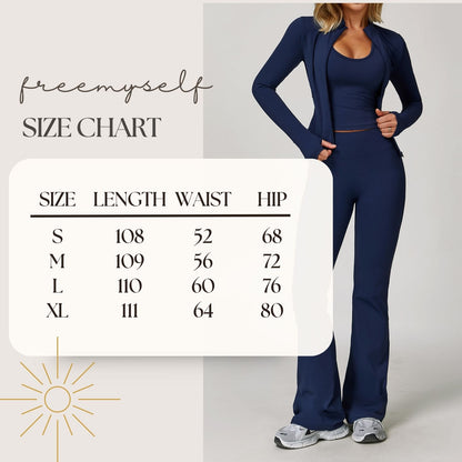 Freemyself Brushed High-Waisted Yoga Pants Tight-Fitting Wide-Leg Bell-Bottom Running Fitness Pants Slightly Flared Leggings