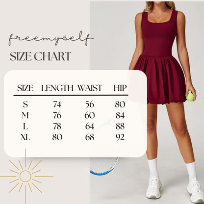 Freemyself Naked-Feel Two-Piece Sports Dress for Women Anti-Exposure Underlayer Outdoor Running Fitness Tennis Skirt