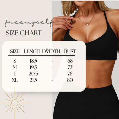 Freemyself Brushed Yoga Bra for Women - Fitted Backless Fitness Yoga Wear for Running and Exercise Sports Bra