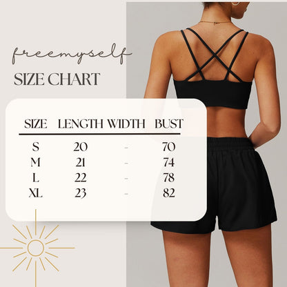 Freemyself Cross-Back Yoga Sports Bra Bare-Skin Feel Outerwear Undergarment Outdoor Running Fitness Sports Vest