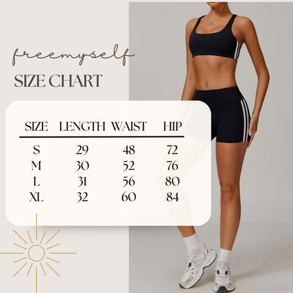 Freemyself Naked-Feel Contrast-Color Yoga Shorts Peach-Tone Tight-Fitting Butt-Lifting Shorts Women's Outerwear Sports Fitness Pants