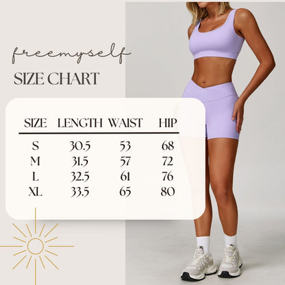 Freemyself Bare-Skin Cross-Front High-Waisted Yoga Shorts Peach-Tone Tight-Fitting Butt-Lifting Athletic Shorts Women's Outerwear Fitness Pants
