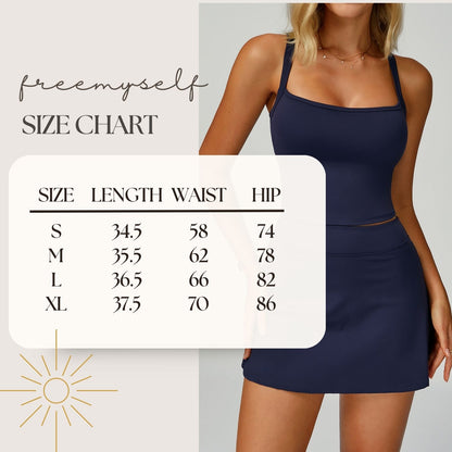 Freemyself High-Waisted Sports Skirt Anti-Exposure Nude-Feel Summer Skirt Pocketed Premium-Feel Skirt