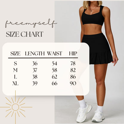 Freemyself Two-Piece Style Skirt Quick-Dry Breathable Anti-Exposure Tennis Skirt Casual Fitness Running Sports Skirt