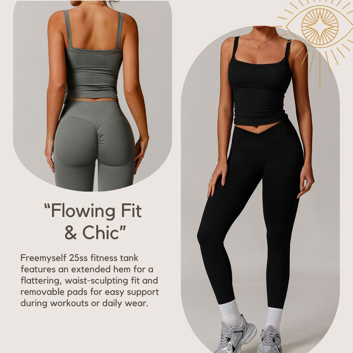 Brushed Fleece Tank Top Fitness Sports Bra High-Intensity Workout Bra Strappy Backless Yoga Tank Top