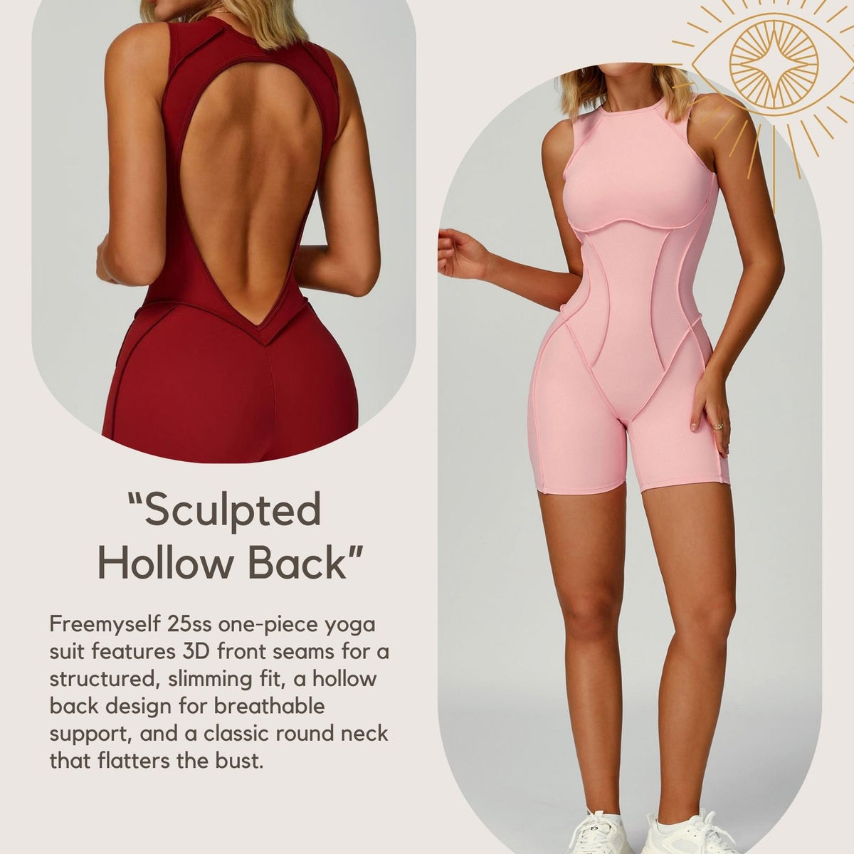 Freemyself Brushed Fleece One-Piece Yoga Suit Fashionable Backless Design with Sculpted Silhouette Women's Running & Fitness Wear