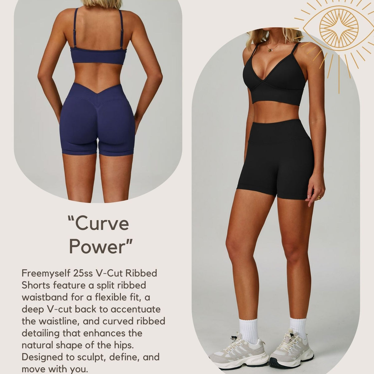 Freemyself Seamless Knit Yoga Shorts for Women with V-Shaped Waistband Outerwear Running Sports Quick-Dry Fitness Pants