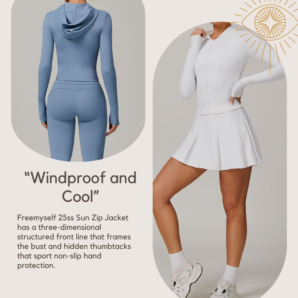 Freemyself Sports Zipper Sun Protection Shirt for Women Long-Sleeve Cooling, Breathable, UV-Protective Sun Protection Outerwear