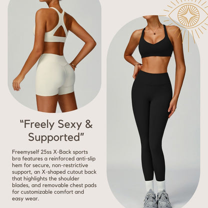 Eco-Friendly Recycled Sports Bra Lace-Up Backless Sports Tank Top for Women High-Intensity Yoga Bra