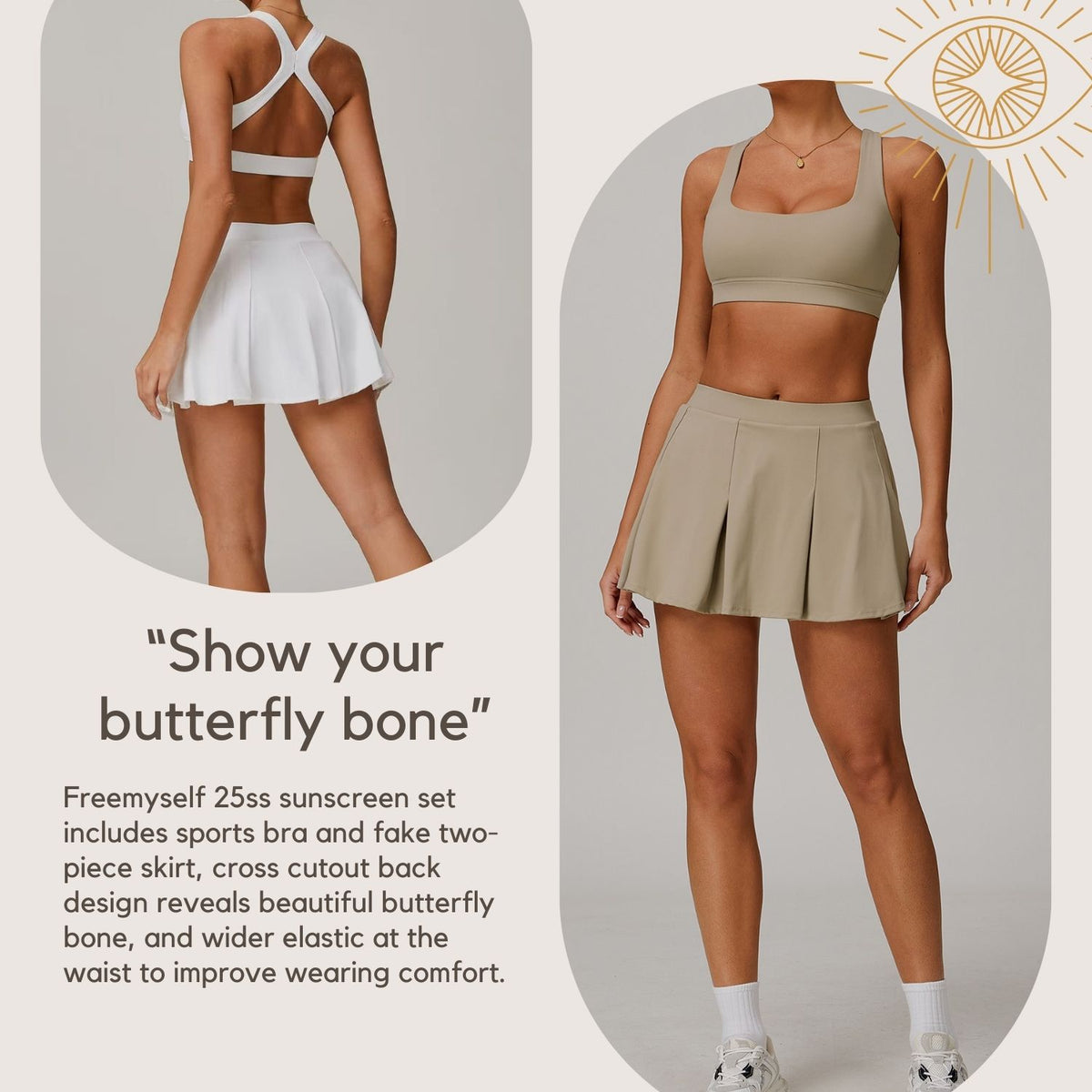 Freemyself UV-Protective Running Set Breathable, Quick-Dry, Cool-Touch Sun Protection Three-Piece Set