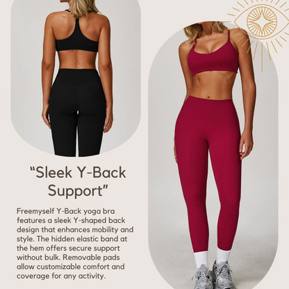 Freemyself Brushed Yoga Bra for Women - Fitted Backless Fitness Yoga Wear for Running and Exercise Sports Bra