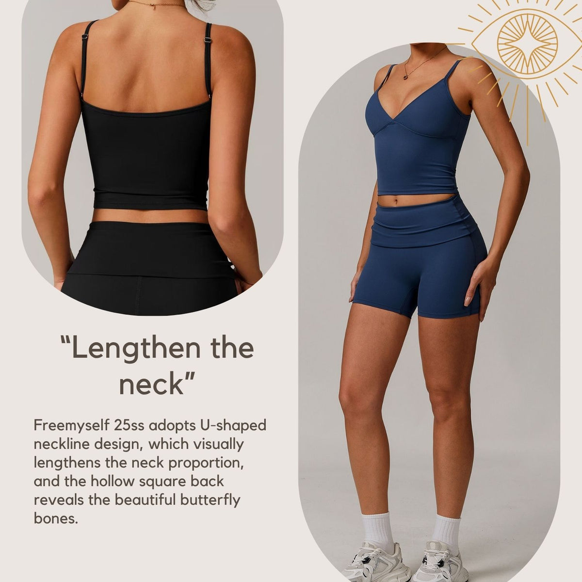 Freemyself recycled Yoga Set - Women's Street-Ready Tank & Workout Shorts | Gym to Street Running