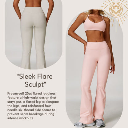 Freemyself Brushed High-Waisted Yoga Pants Tight-Fitting Wide-Leg Bell-Bottom Running Fitness Pants Slightly Flared Leggings