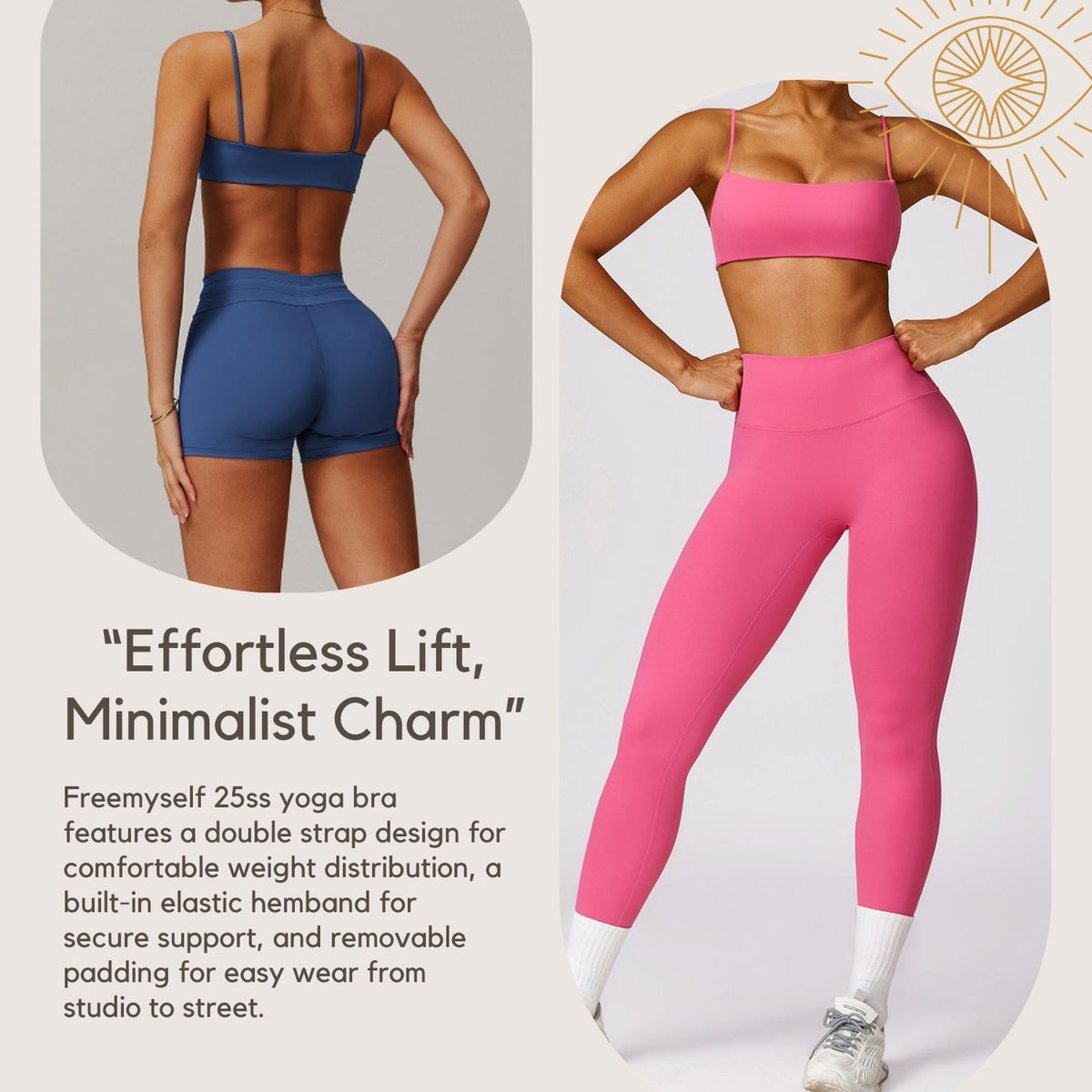 Underwear Strapless Yoga Bra with Beautiful Back Design Nude-Feel Quick-Dry Sports Bra Tight-Fitting Fitness Top