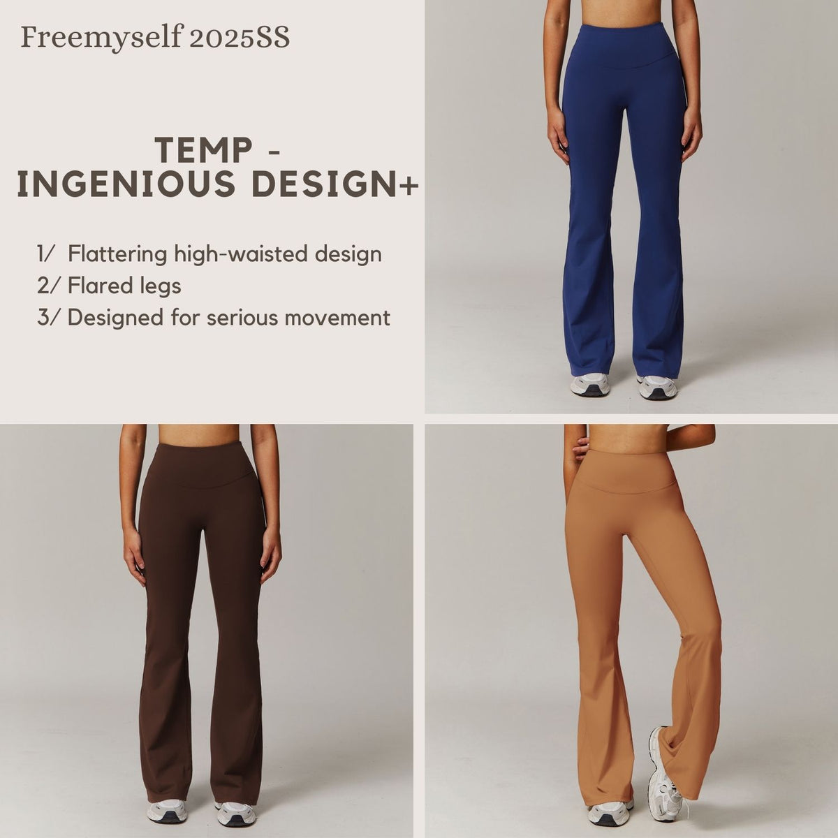 Freemyself Women's Skinny Yoga Pants - Slightly Flared Wide-Leg Running Athletic Pants with High Waist for Fitness