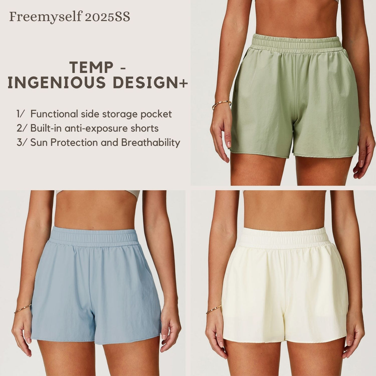 Freemyself Cooling Sunscreen Shorts Anti-Exposure Sports Quick-Dry Shorts Breathable Running Fitness Shorts