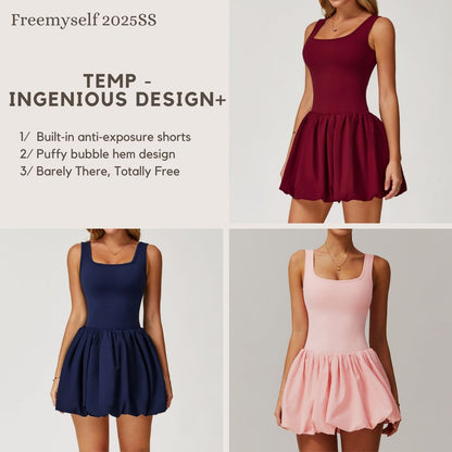 Freemyself Naked-Feel Two-Piece Sports Dress for Women Anti-Exposure Underlayer Outdoor Running Fitness Tennis Skirt