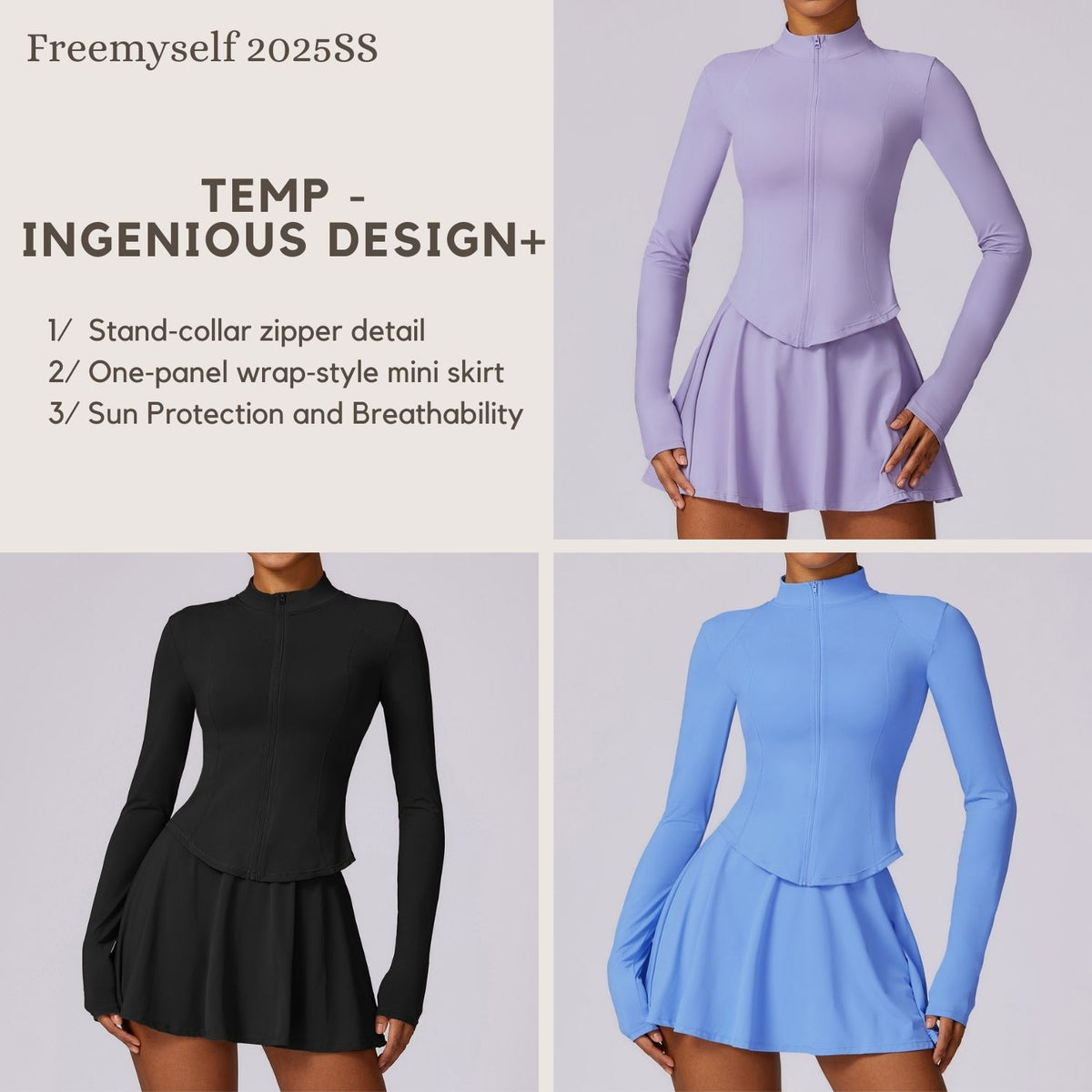 Freemyself Summer Outdoor UV-Protective Long-Sleeve Sun Protection Jacket Quick-Dry Ice-Silk Cooling Running Yoga Sports Set
