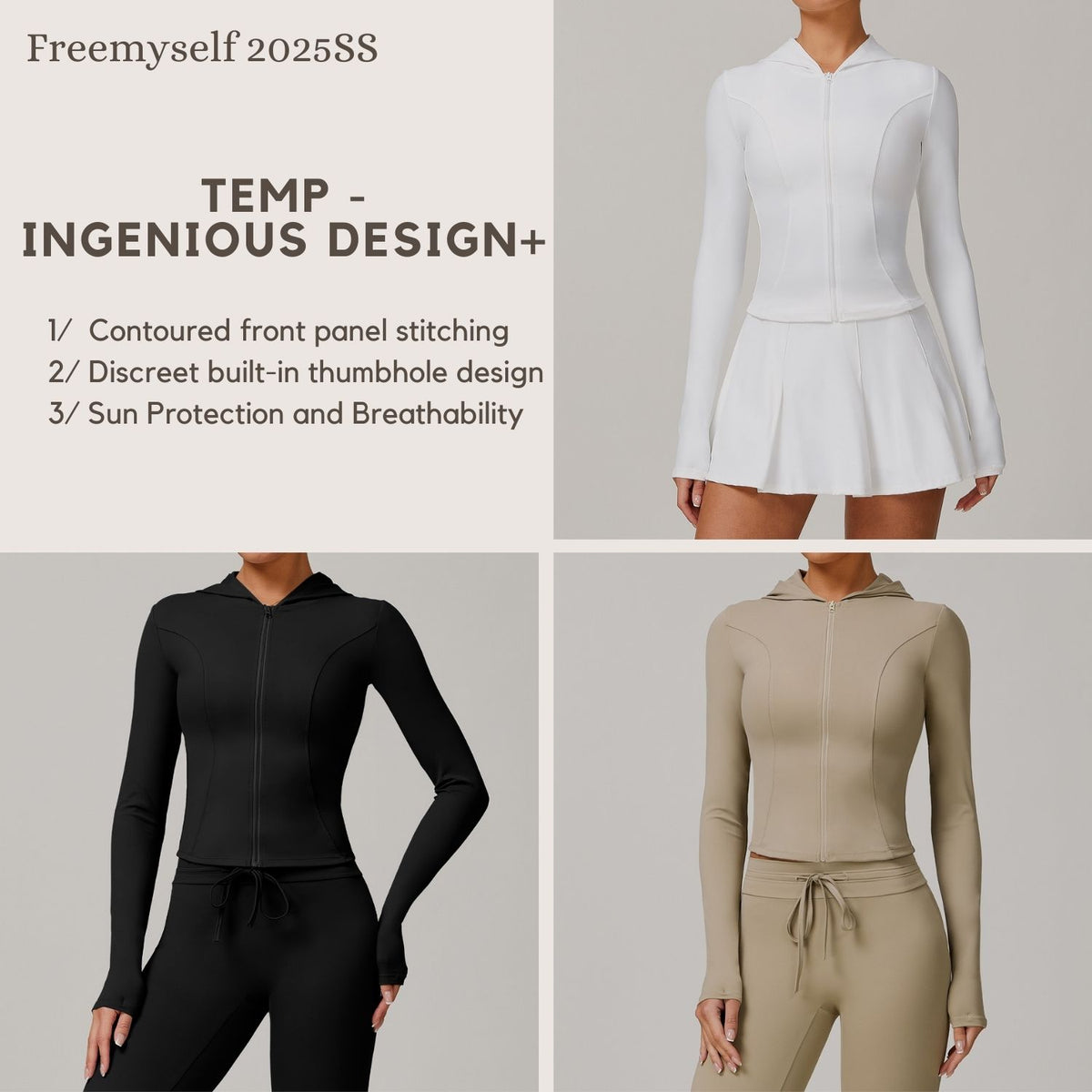 Freemyself Sports Zipper Sun Protection Shirt for Women Long-Sleeve Cooling, Breathable, UV-Protective Sun Protection Outerwear