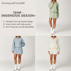 Freemyself Cooling Sunscreen Set UV Protection Quick-Dry Breathable Sunscreen Shirt Running Sports Set