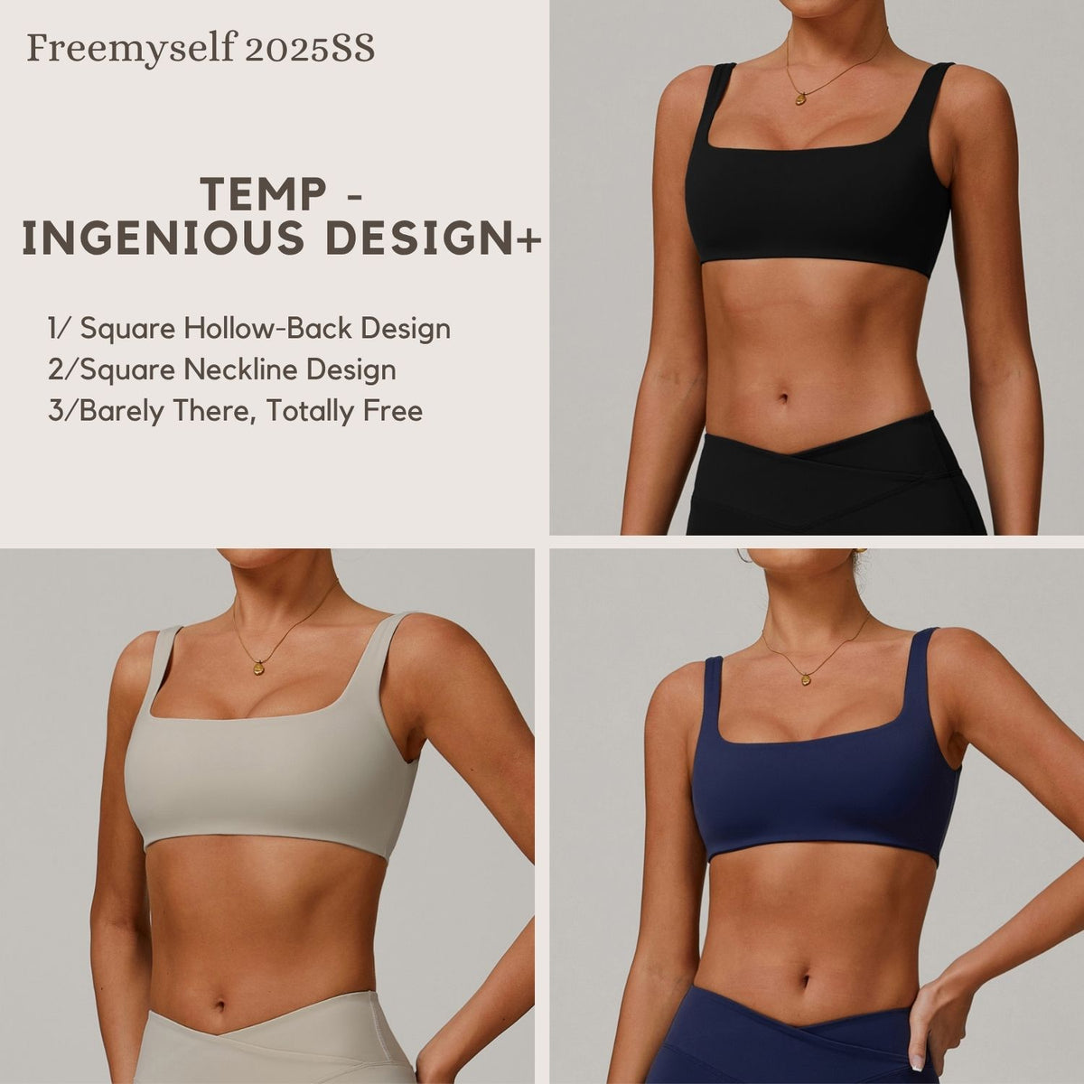 Backless Sports Bra - Bare-Skin Feel Quick-Dry Running Sports Bra Casual Fitness Yoga Wear